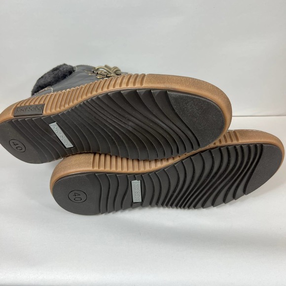 Josef Seibel Women's Casual Flatform Faux Fur Wool Lace Up Boot Black Size 9.5 - Picture 5 of 7